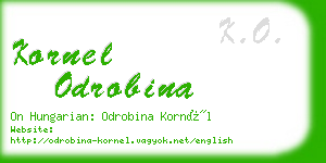 kornel odrobina business card